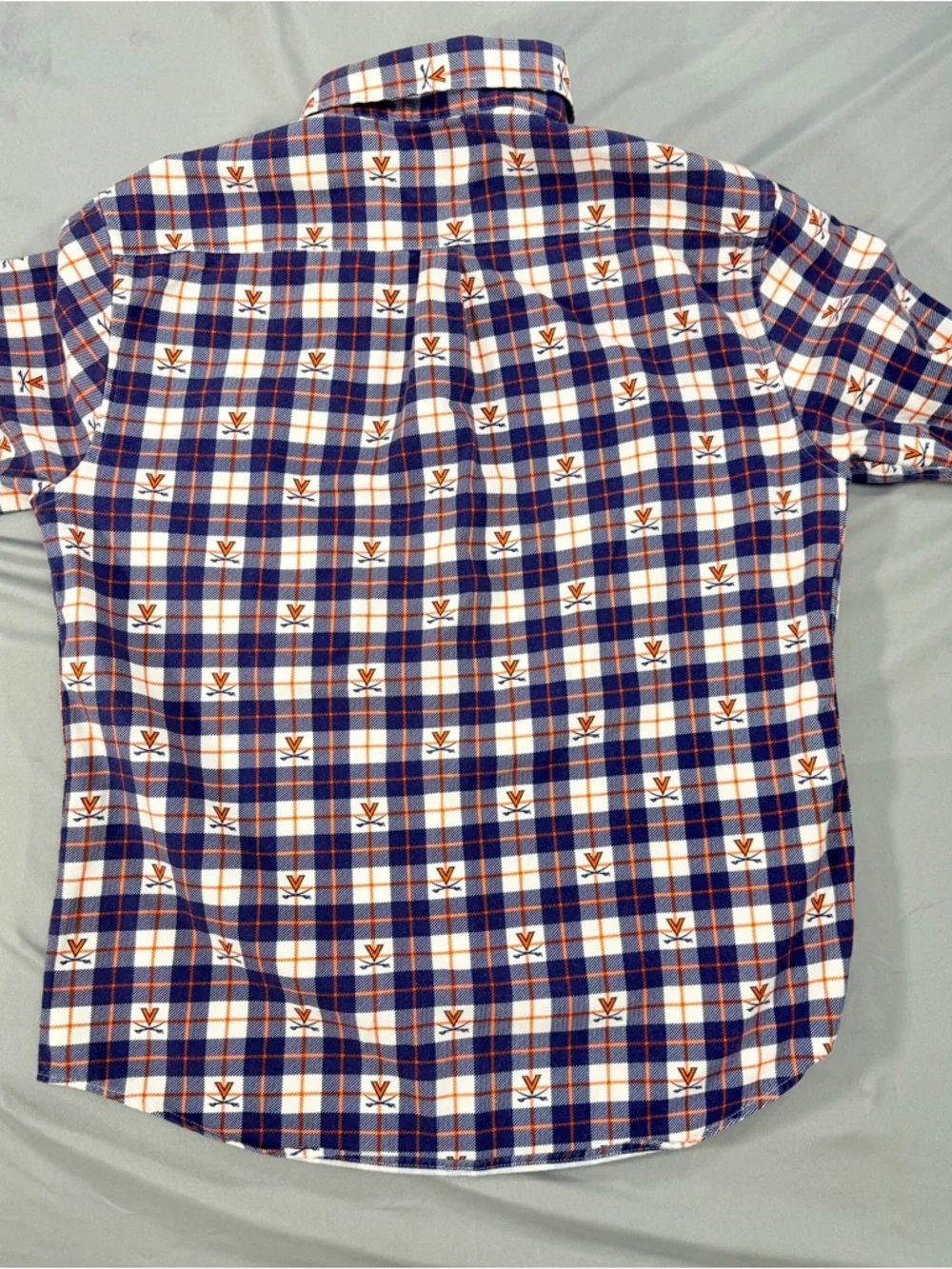 Men's University of Virginia Blue Plaid Button-Up Shirt - Picture 3 of 3